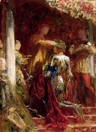Frank Bernard Dicksee Victory, A Knight Being Crowned With A Laurel-Wreath China oil painting art
